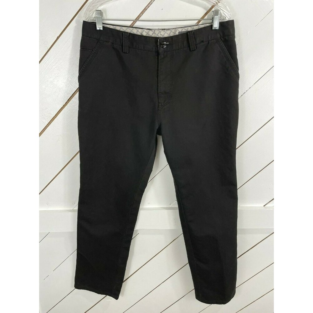 Enzo Denim Mens Pants Straight Leg Flat Front Slant Pocket Black Size 36 X 31